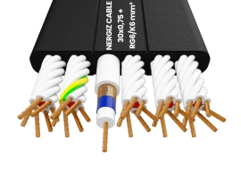 30x0.75mm2 + RG6 Elevator Flat Flexible Coaxial Cable