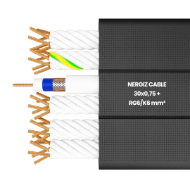 30x0.75mm2 + RG6 Elevator Flat Flexible Coaxial Cable